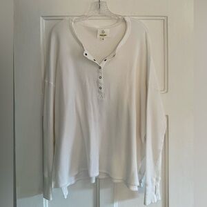 Aerie White Waffle Knit Top